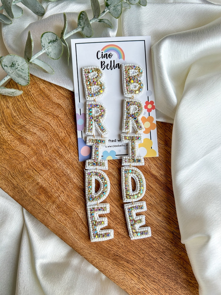 Bella Bride Handmade Beaded Long Earrings