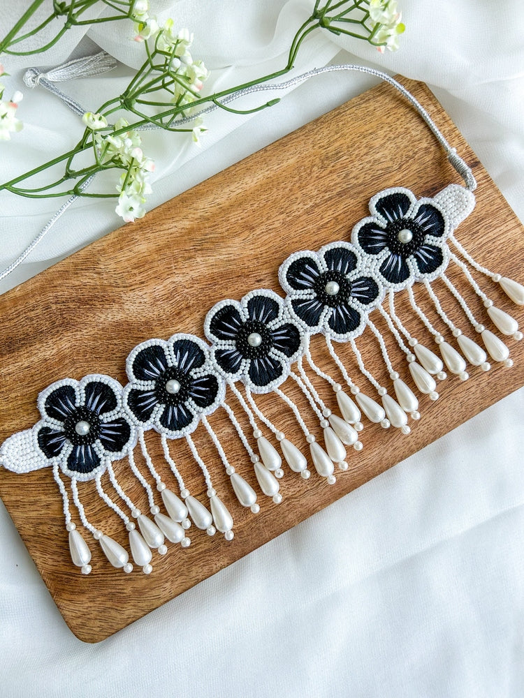 Twilight Blossom Handmade Choker Necklace + Earrings Set