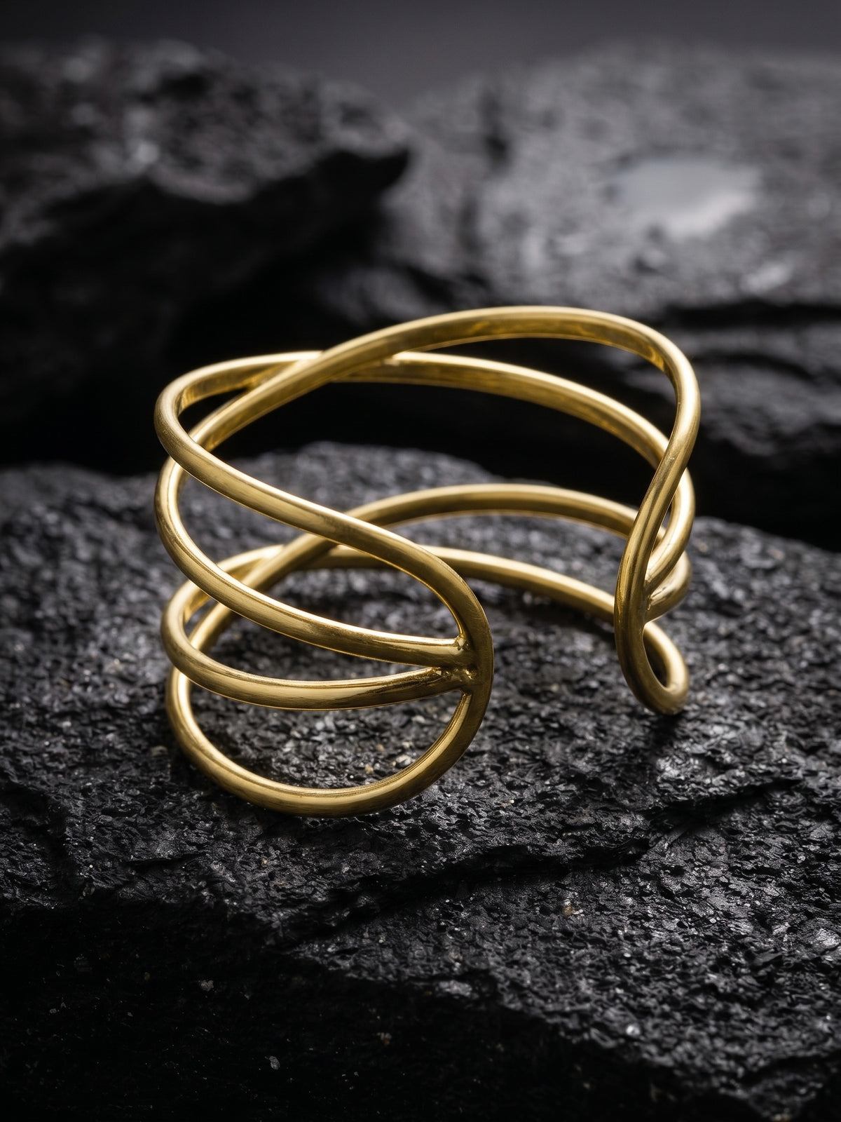 Elina Twist Brass Cuff Bracelet