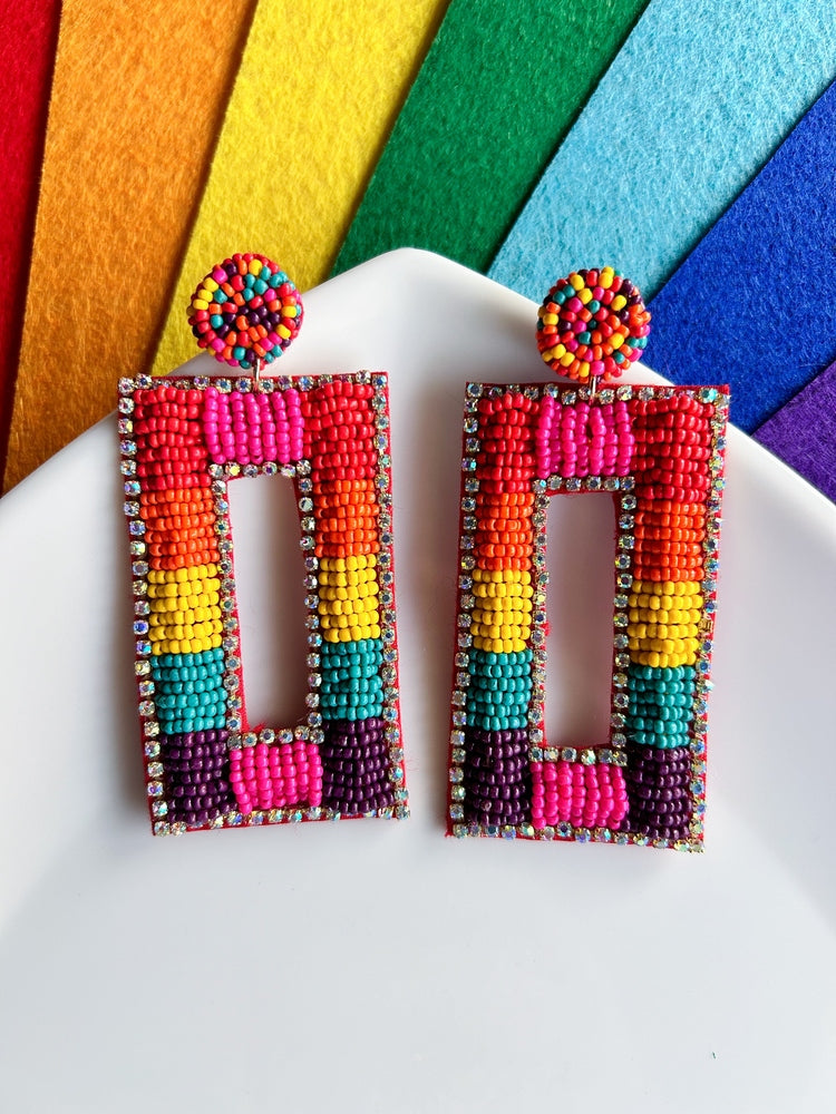 Vibrant Rainbow Drop Earrings