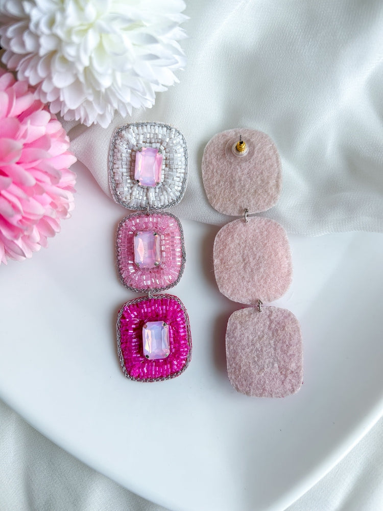 Rosette Handmade Beaded Earrings