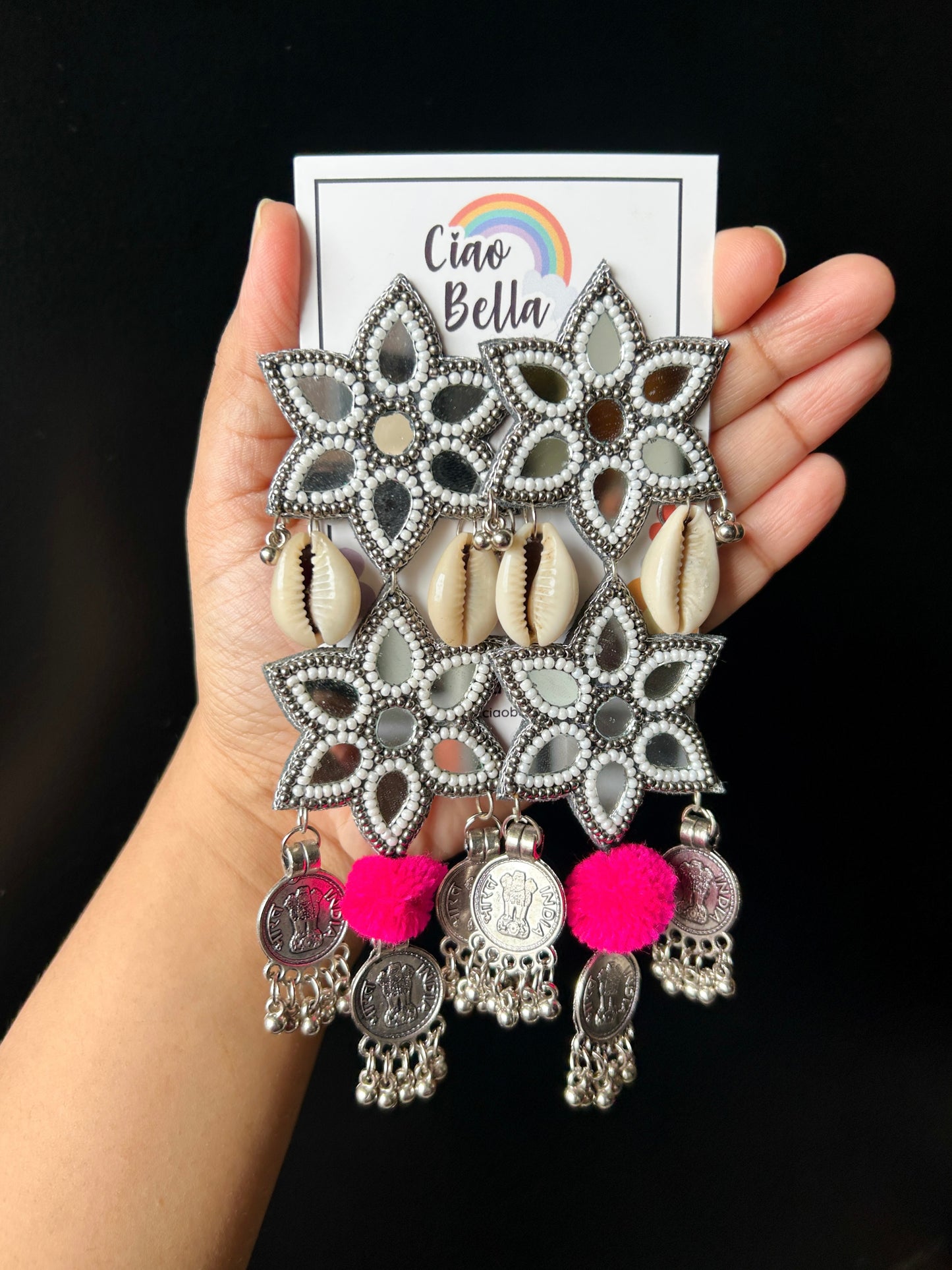 Naaz Mirror Handmade Beaded Earrings