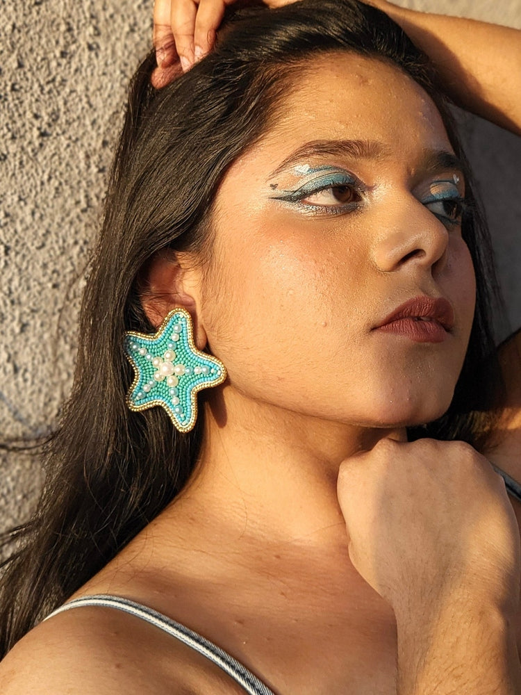 Dreamy Starfish Handmade Beaded Earrings