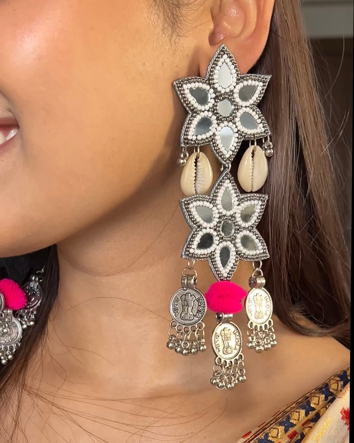 Naaz Mirror Handmade Beaded Earrings