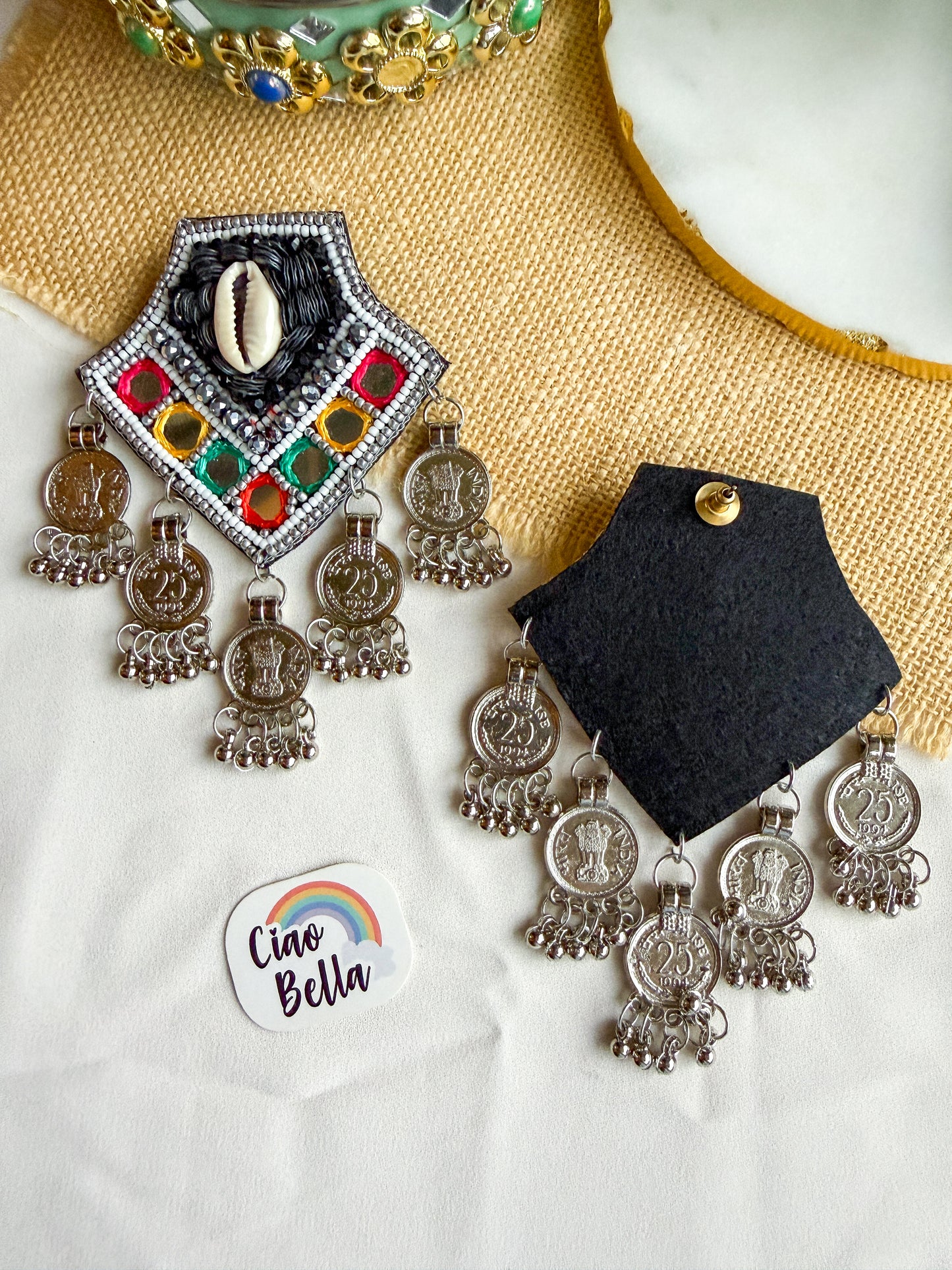 Banjaran Mirror Handmade Beaded Earrings