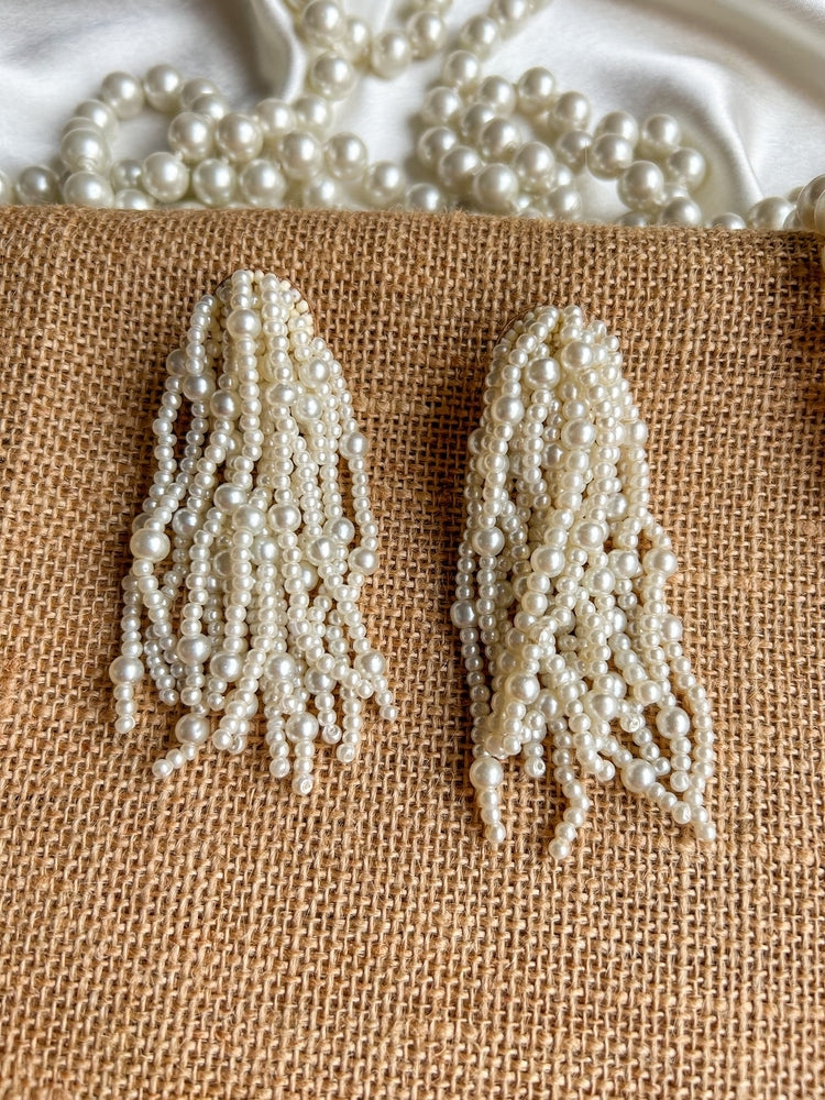 Maya Pearl Fall Handmade Beaded Earrings