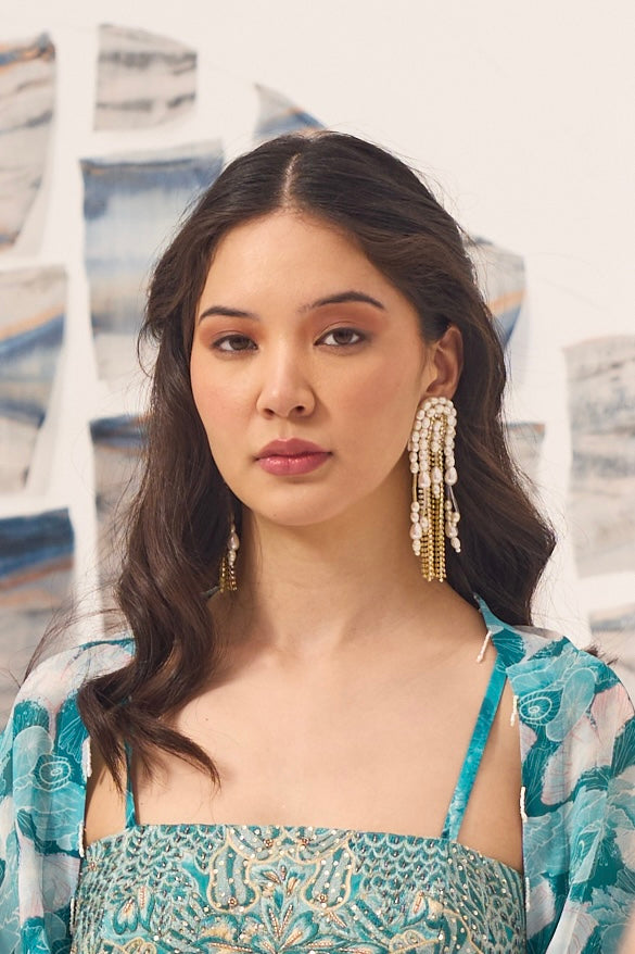Pearl Dream Handmade Beaded Tassel Earrings