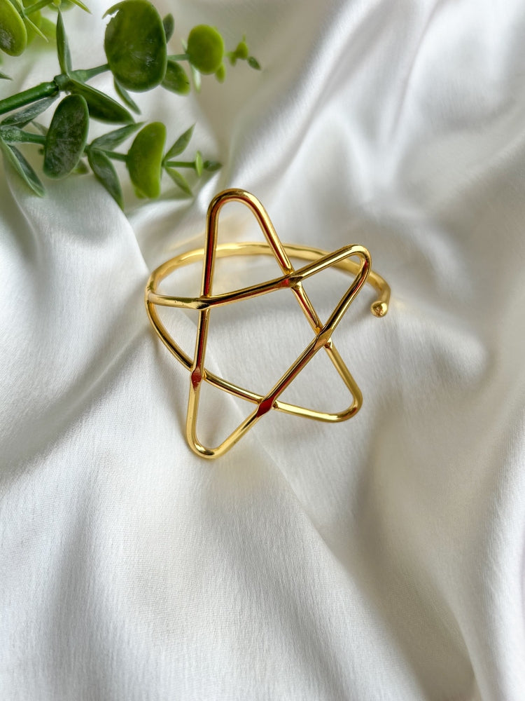 Starry Brass Cuff Bracelet