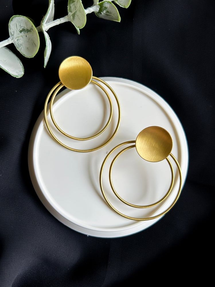 Golden Orbit Handmade Brass Earrings