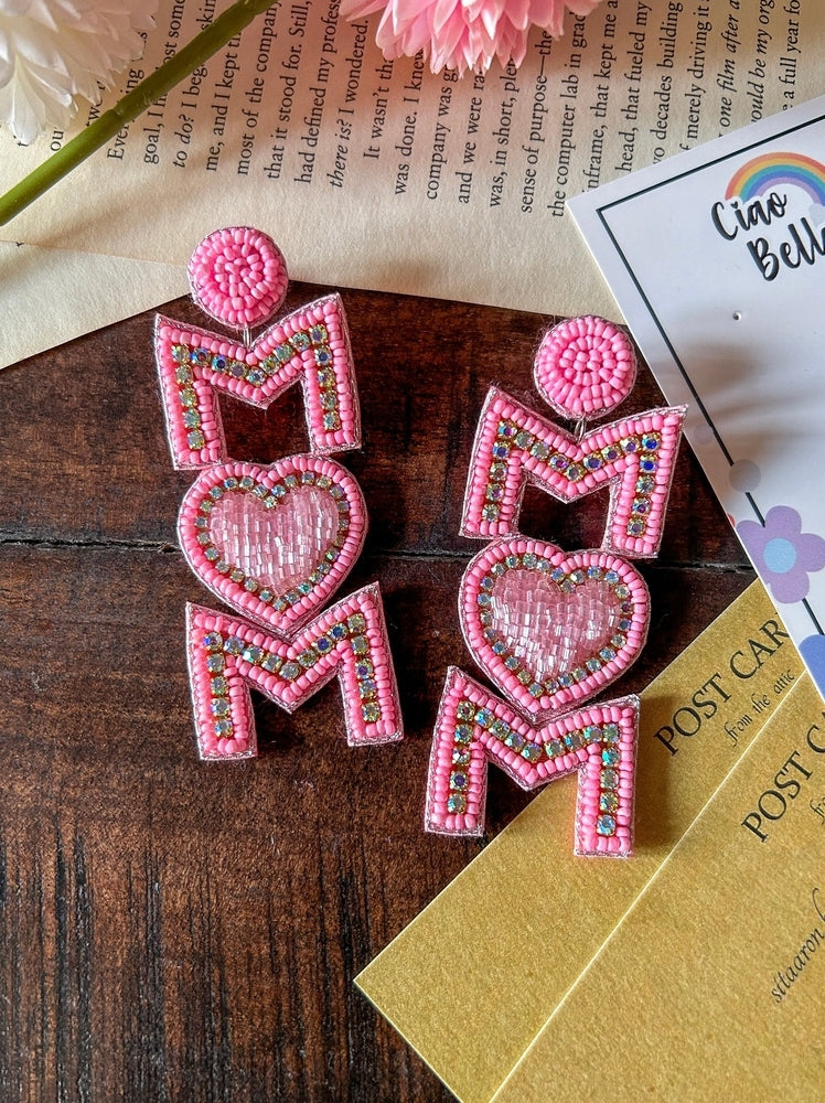 MOM Love Handmade Beaded Earrings