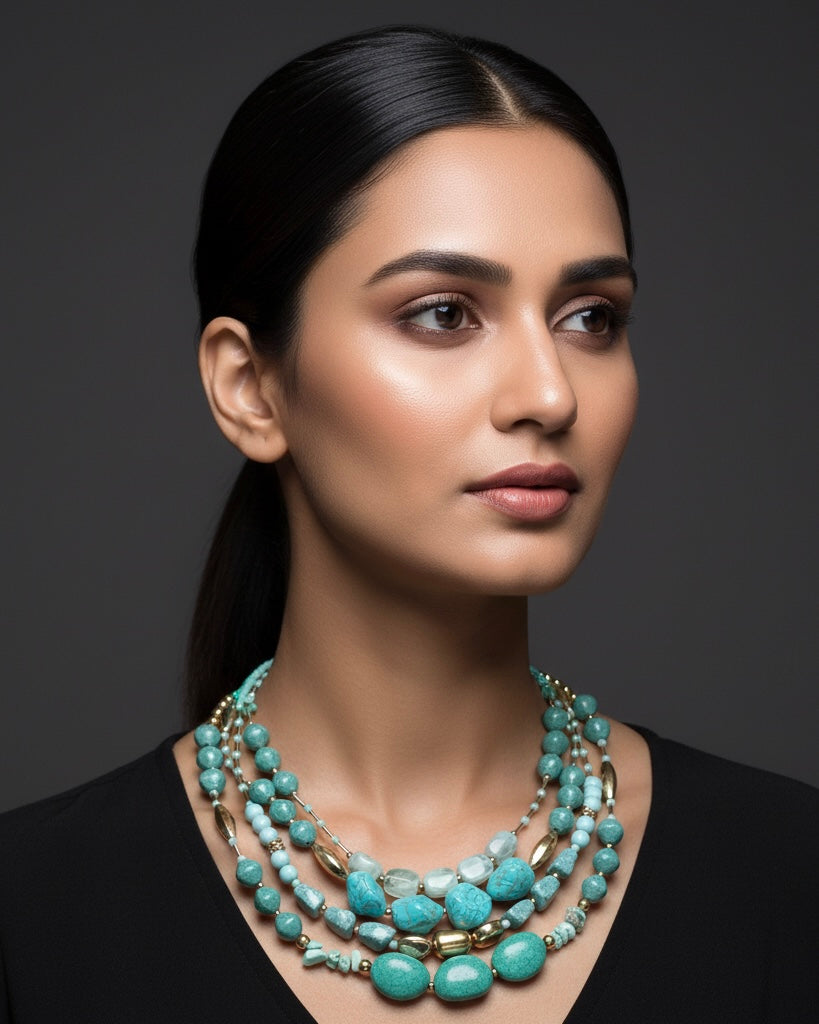 Sierra Turquoise Layered Beaded Necklace