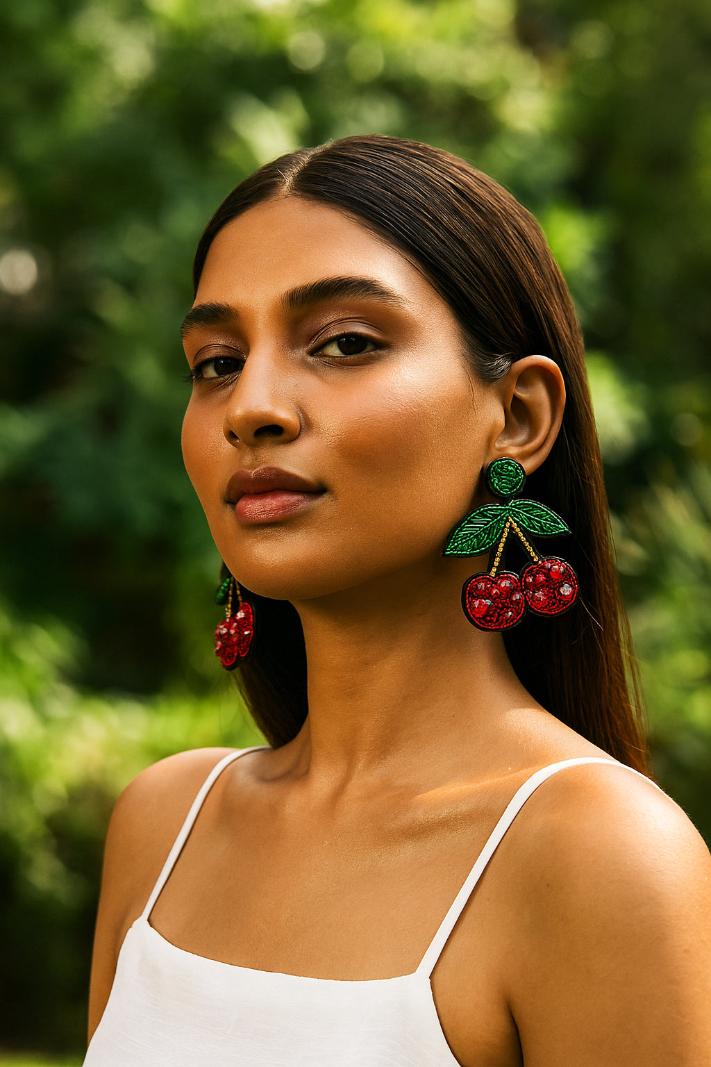 Cherry Love Handmade Beaded Earrings