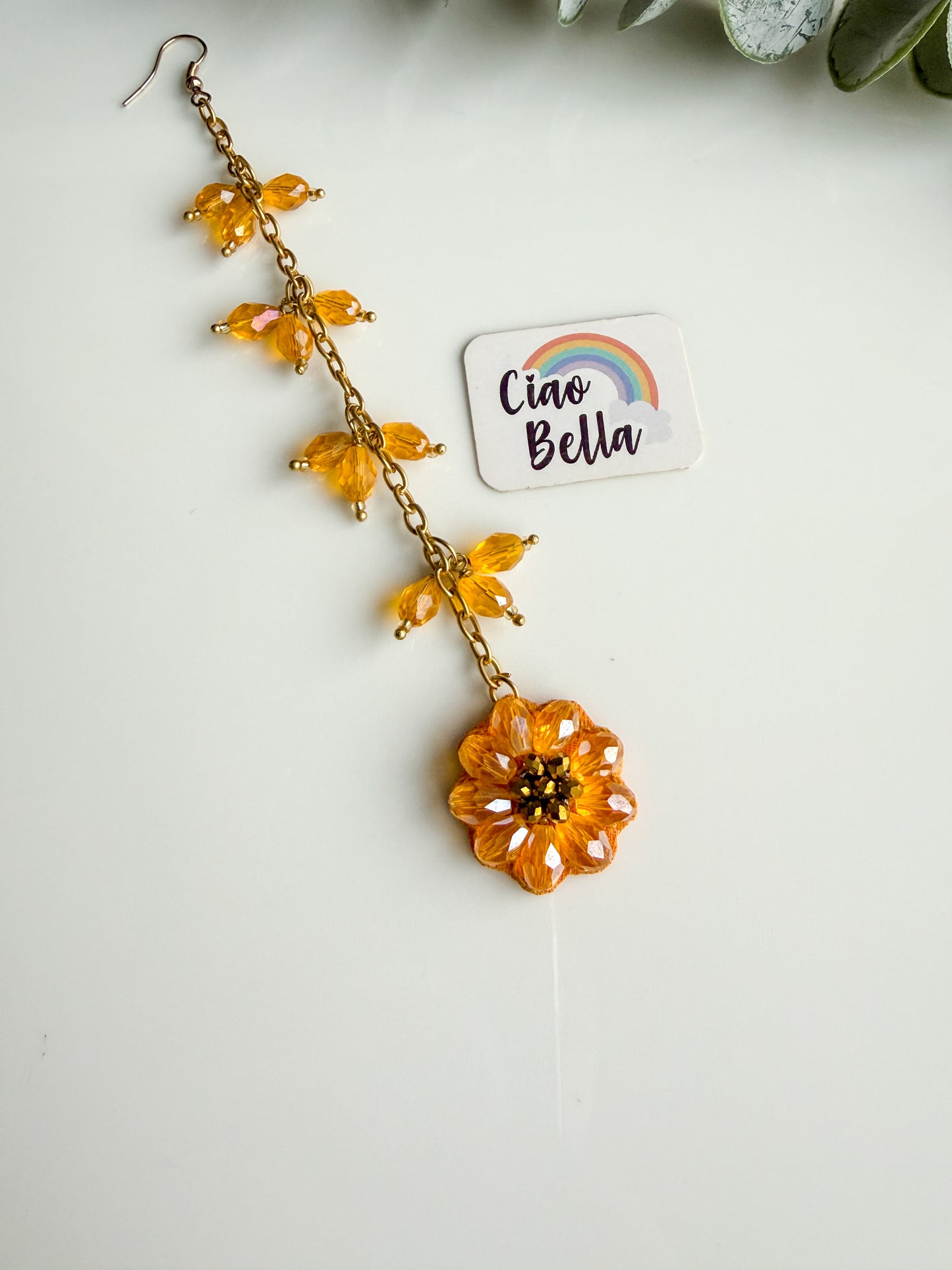 Sparkling Sunflower Handmade Beaded Maangtika