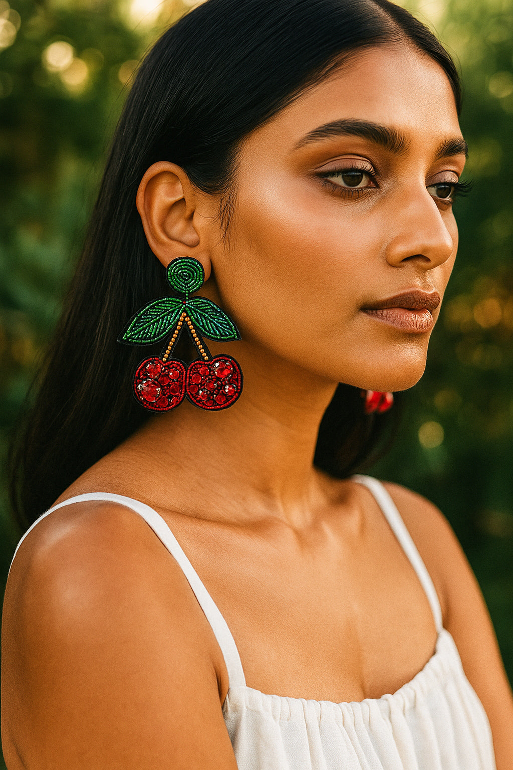 Cherry Love Handmade Beaded Earrings
