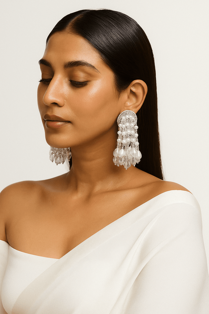 Amara Pearl Fall Handmade Beaded Earrings