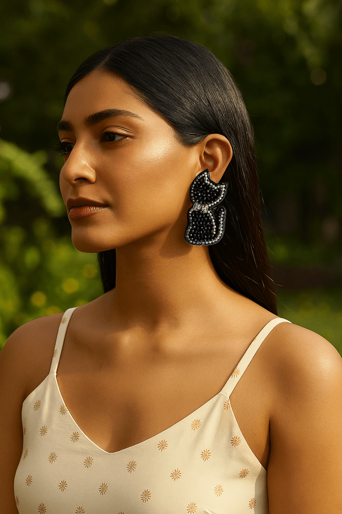 Luna Cat Handmade Beaded Earrings
