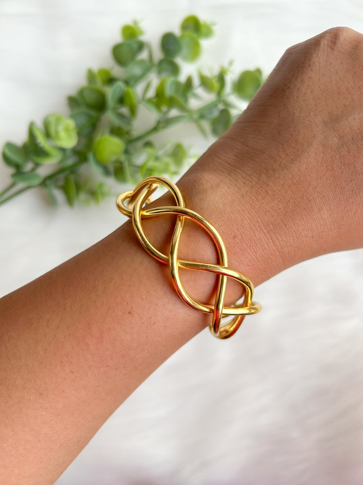 Twined Brass Cuff Bracelet