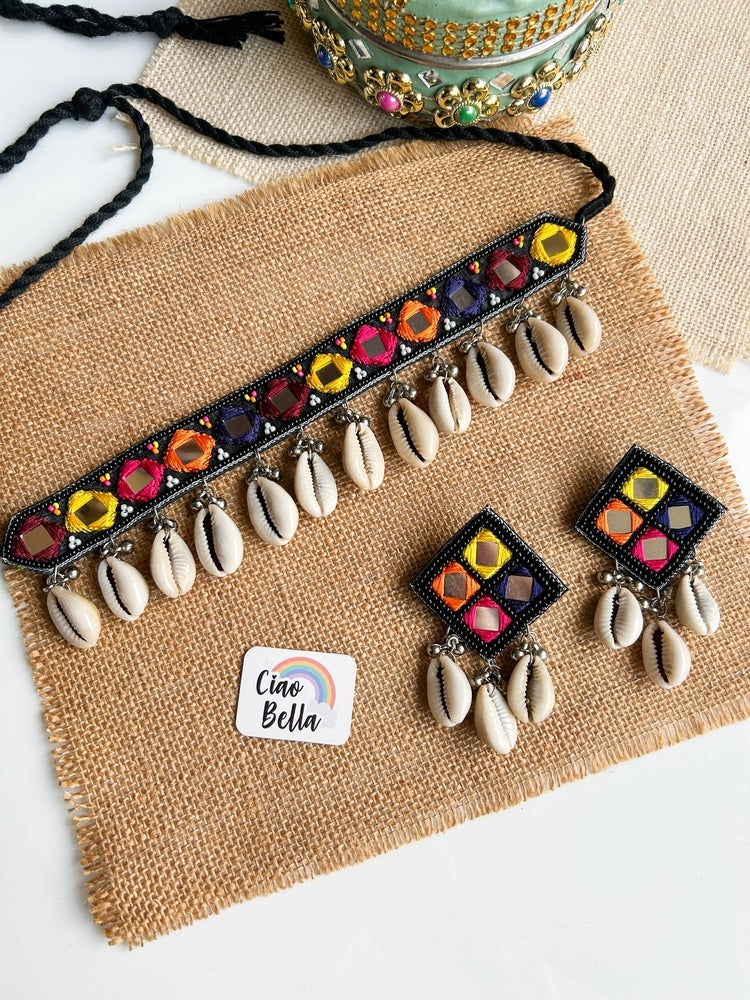 Navrang Handmade Beaded Necklace & Earrings Set