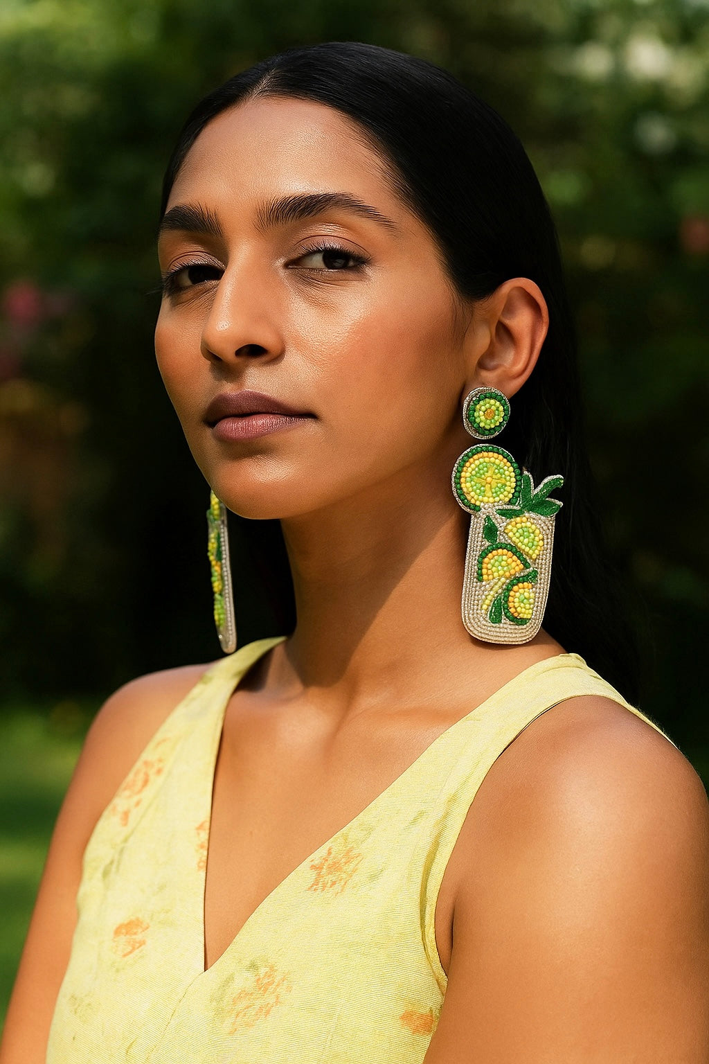 Mojito Magic Handmade Beaded Cocktail Earrings