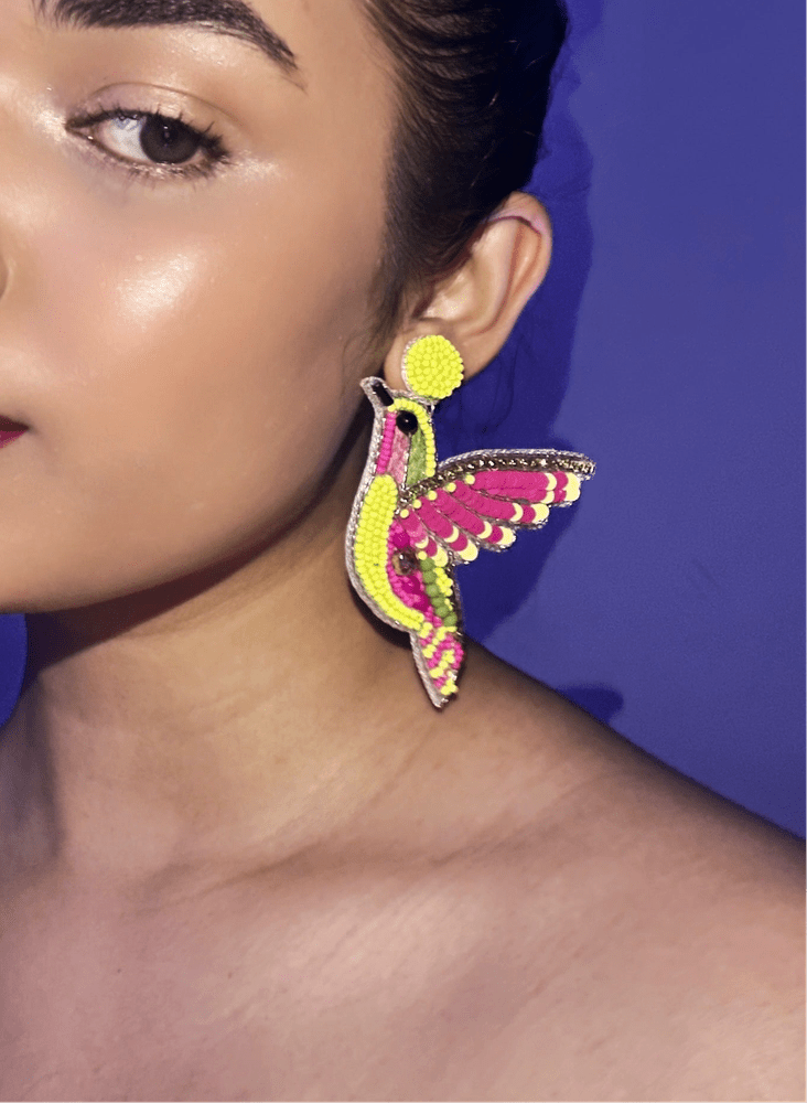 Humming Bird Handmade Beaded Earrings