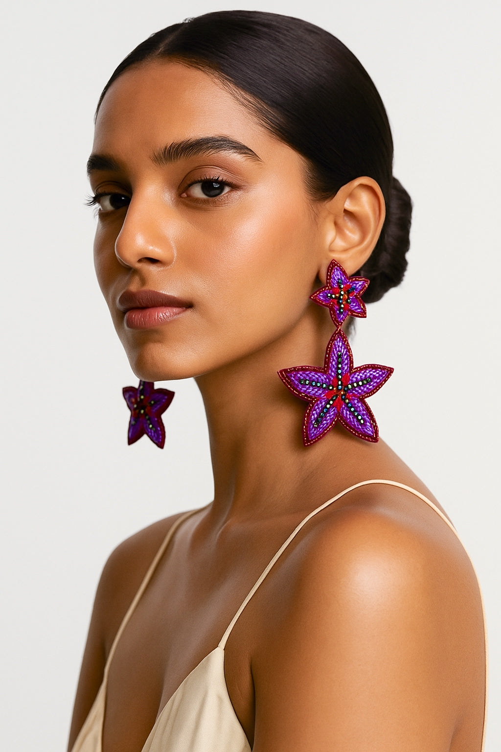 Regal Starfish Jewels Handmade Beaded Earrings