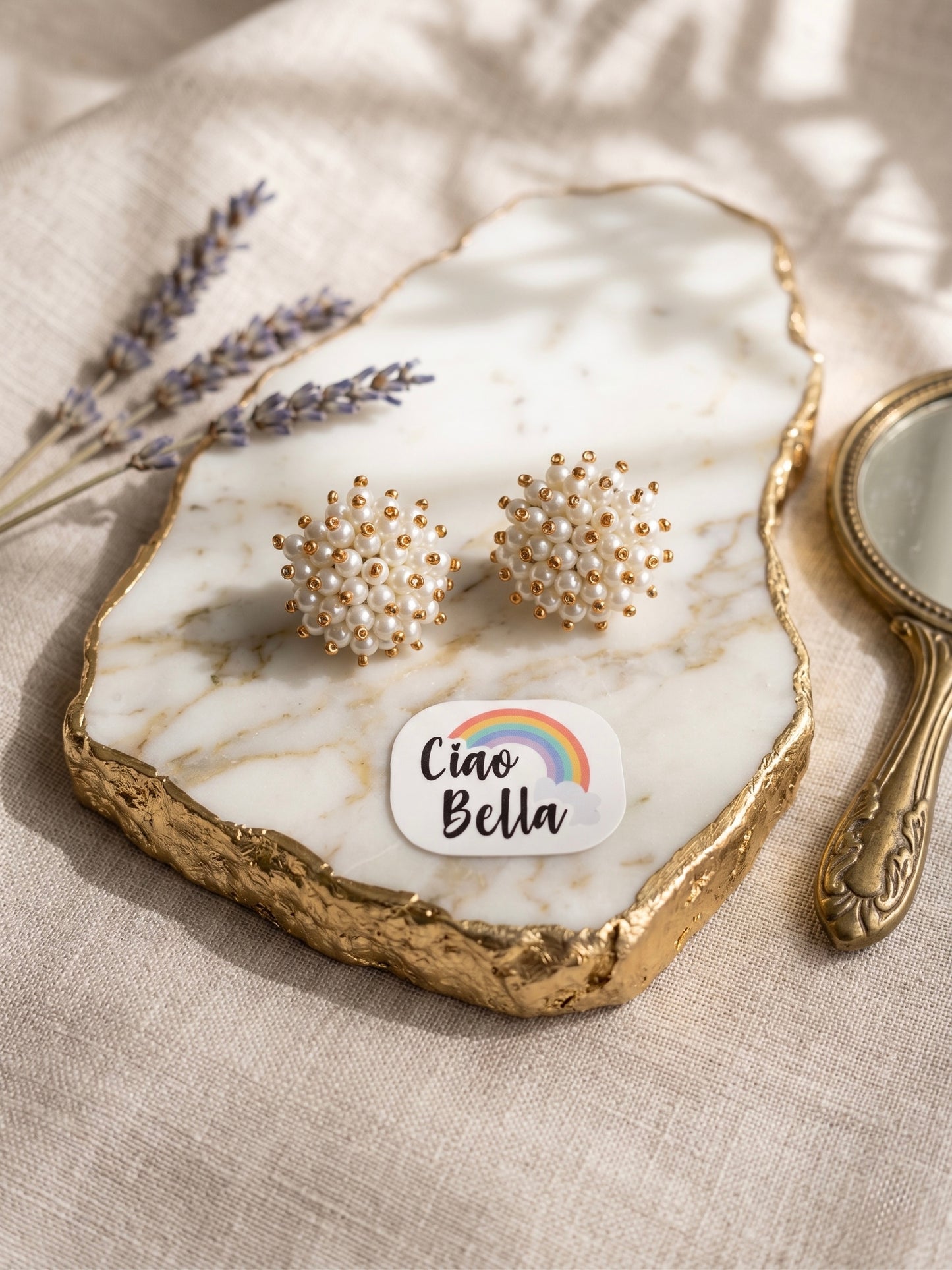 Sitara Pearl Stud Handmade Beaded Earrings