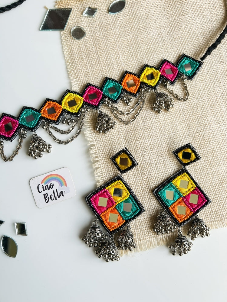 Ranjhana Handmade Beaded Necklace & Earrings Set