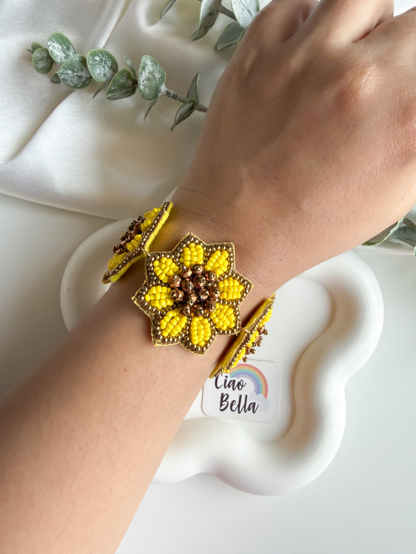 Sunflower Handmade Beaded Bracelet