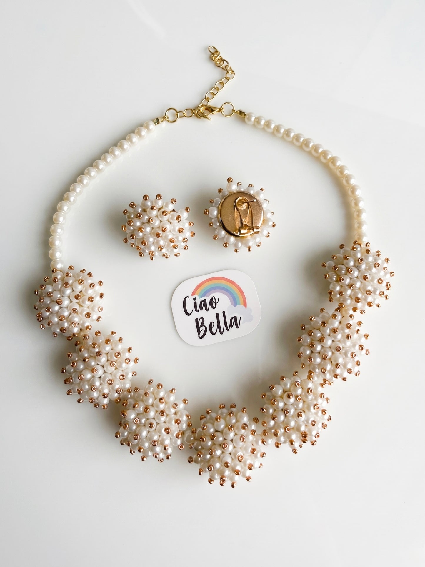 Sitara Pearl Handmade Necklace + Stud Earrings Set