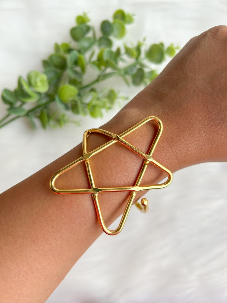 Starry Brass Cuff Bracelet