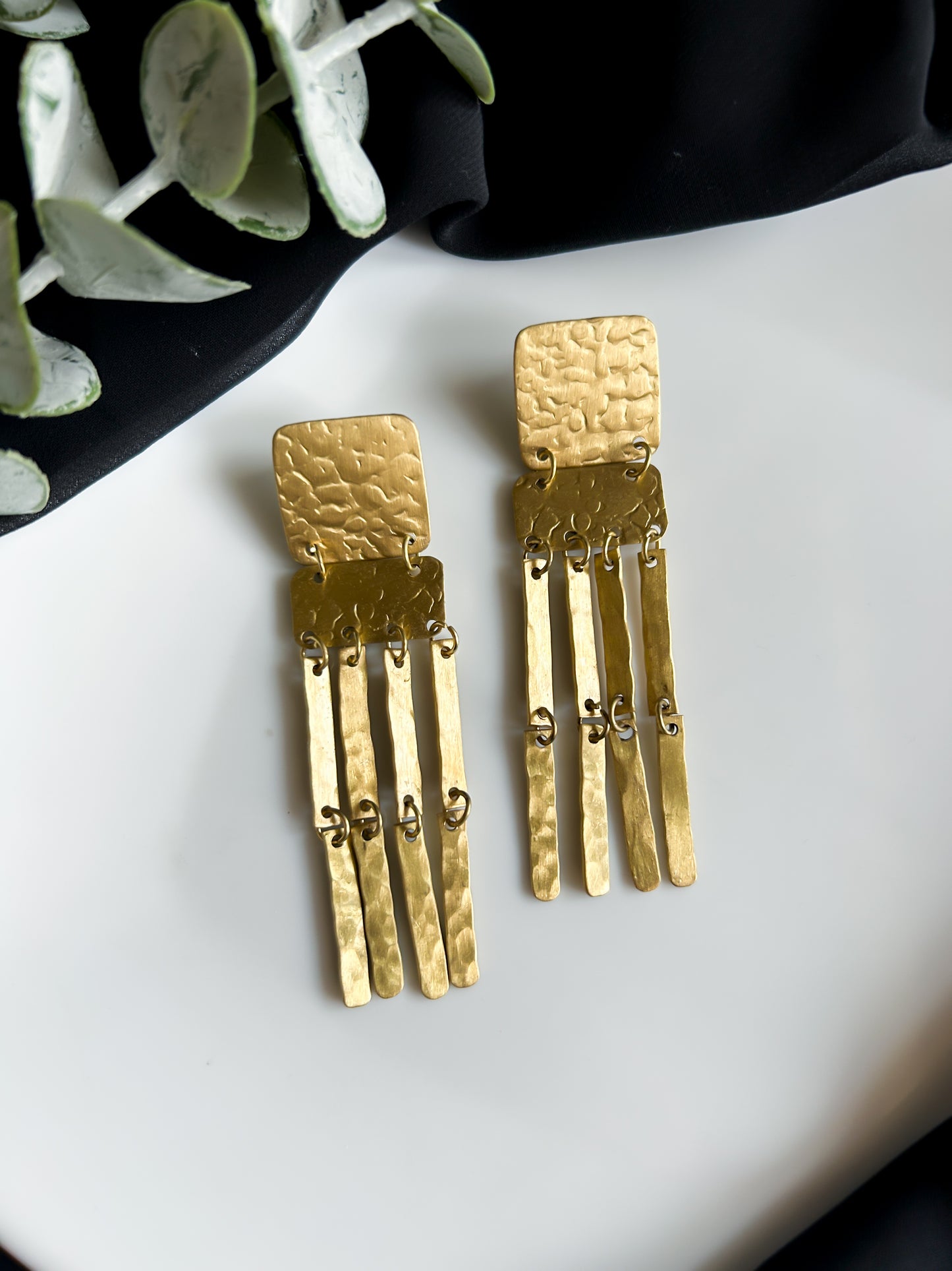 Juno Brass Drops Handmade Brass Earrings