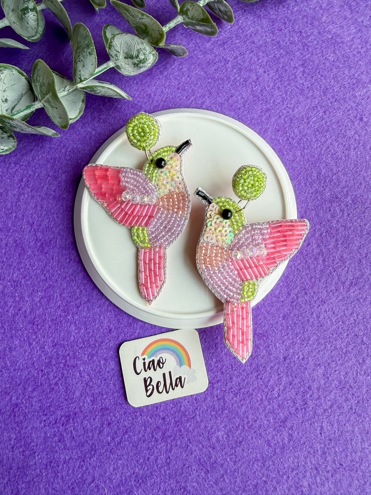 Lyla Humming Bird Handmade Beaded Earrings
