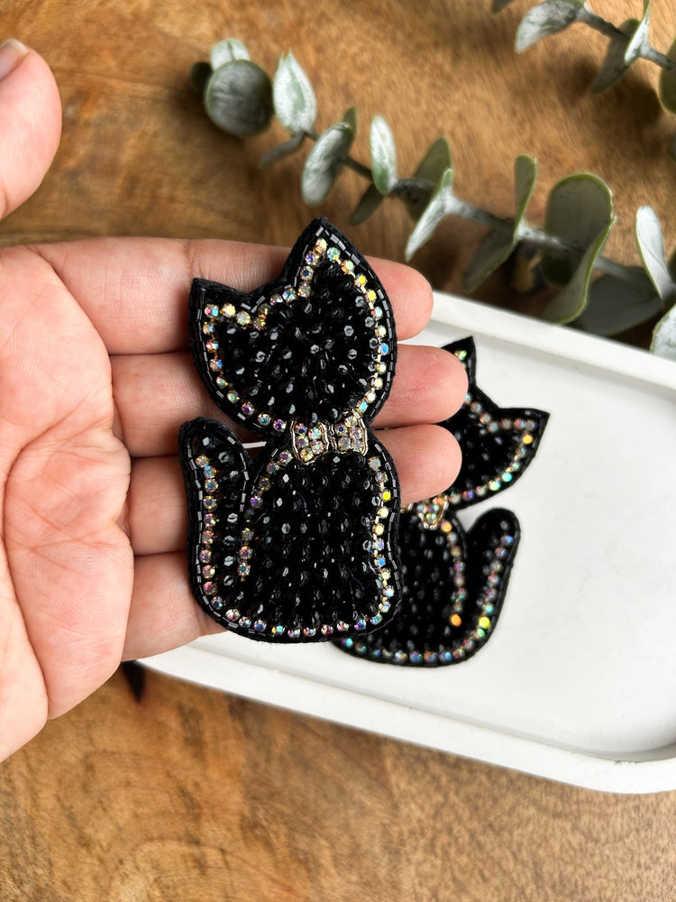 Luna Cat Handmade Beaded Earrings