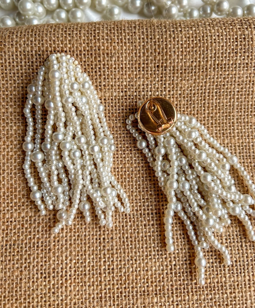 Maya Pearl Fall Handmade Beaded Earrings