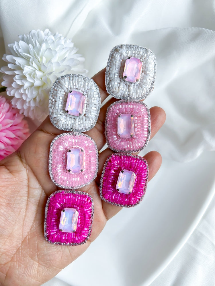 Rosette Handmade Beaded Earrings