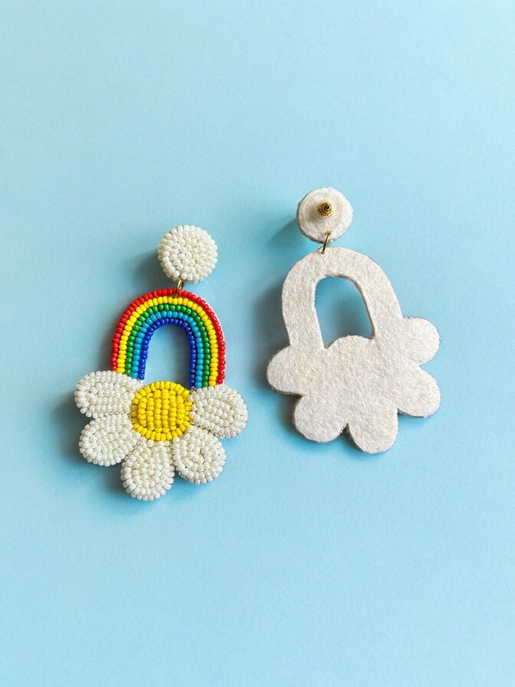 Rainbow Sunshine Handmade Beaded Earrings