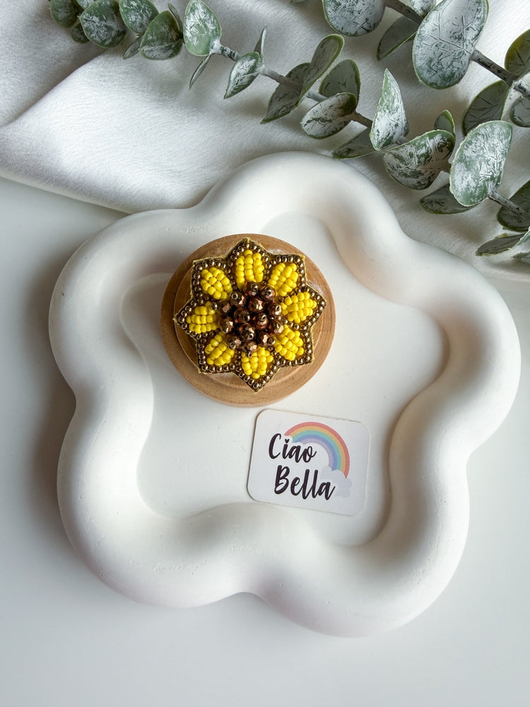 Sunflower Handmade Beaded Flower Ring