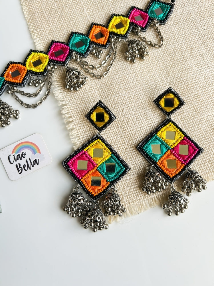 Ranjhana Handmade Beaded Necklace & Earrings Set
