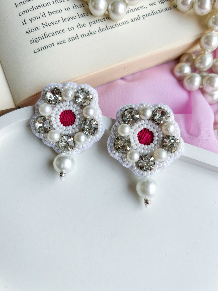 Luna Stud Handmade Beaded Earrings