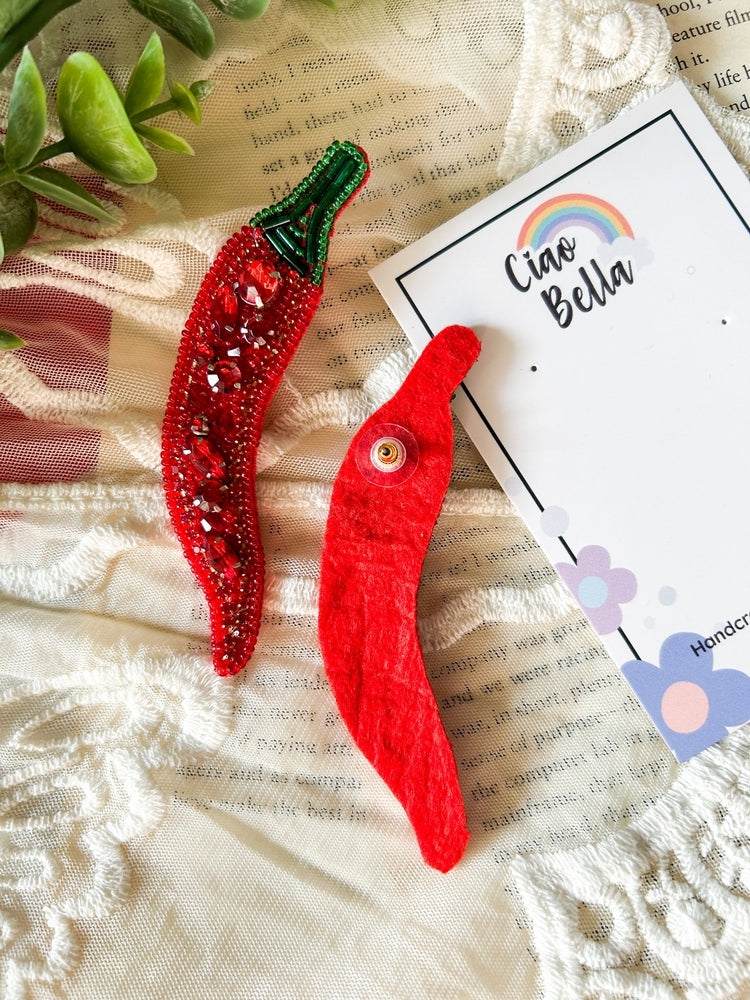 Chilli (Mirchi) Handmade Beaded Earrings
