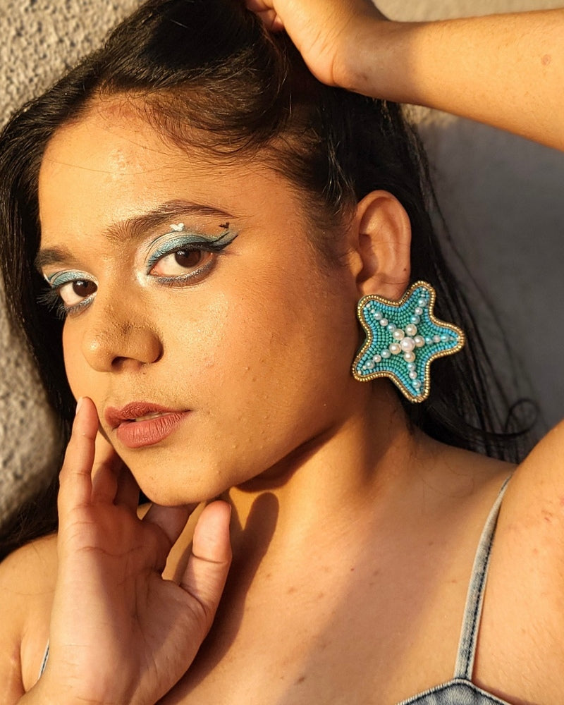 Dreamy Starfish Handmade Beaded Earrings