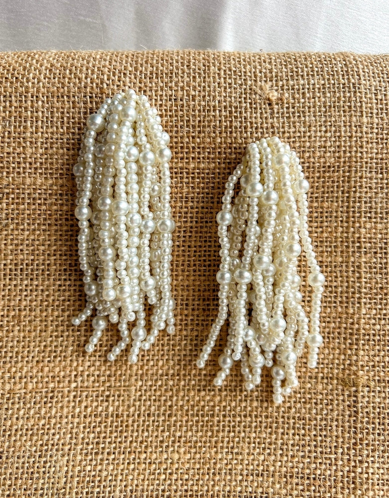 Maya Pearl Fall Handmade Beaded Earrings