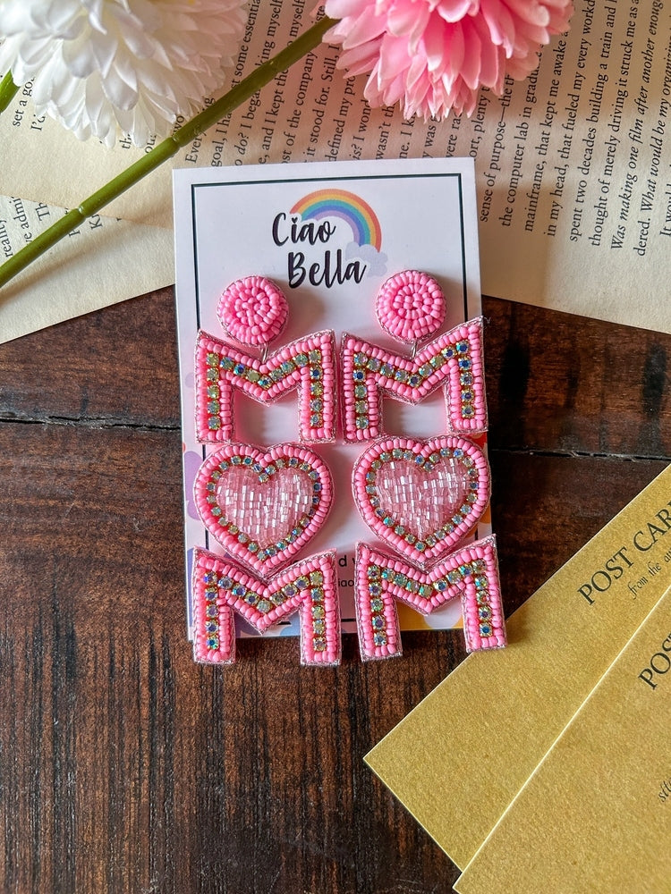 MOM Love Handmade Beaded Earrings
