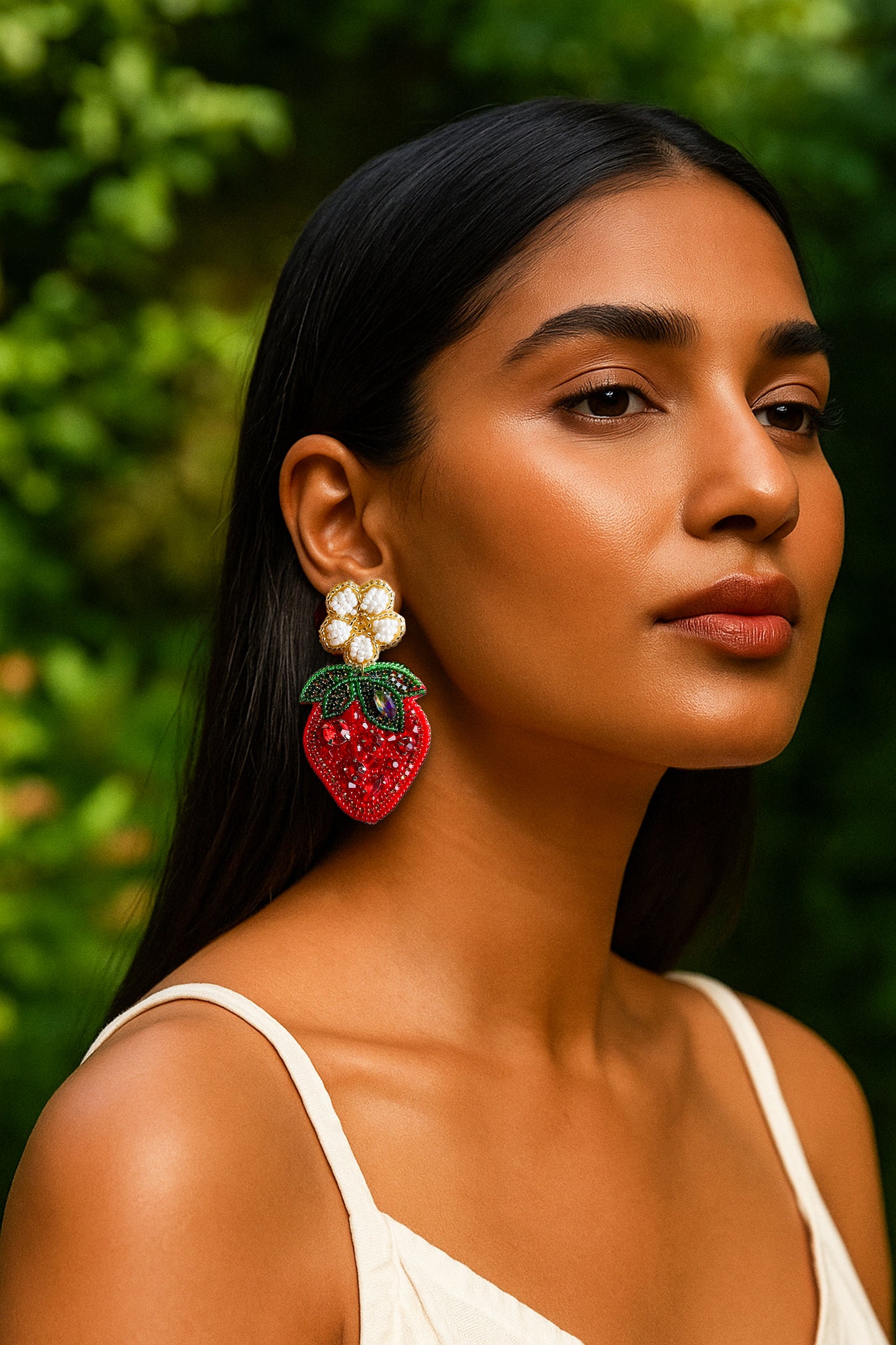 Strawberry Love Handmade Beaded Earrings