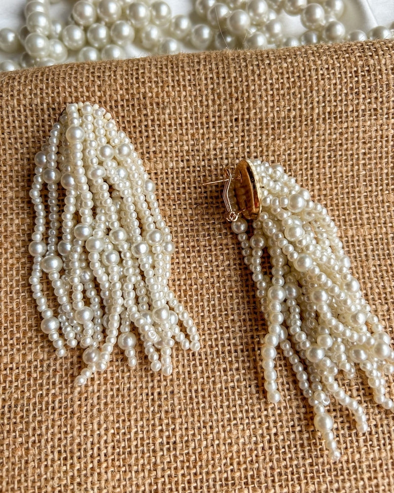 Maya Pearl Fall Handmade Beaded Earrings