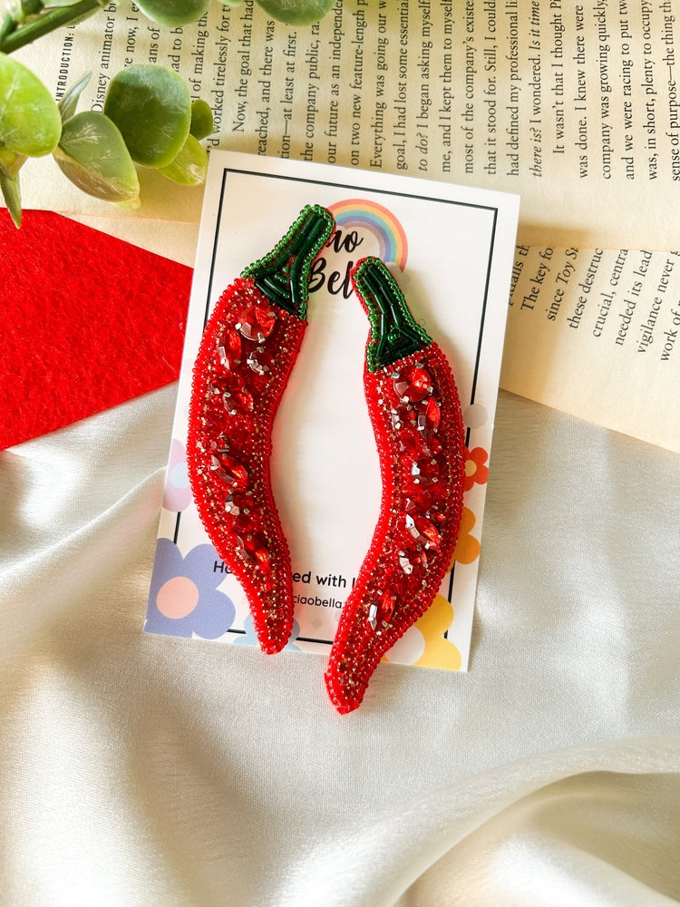 Chilli (Mirchi) Handmade Beaded Earrings