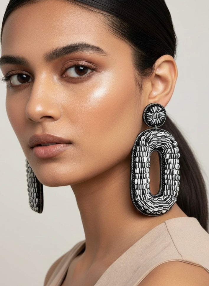 Timeless Monochrome Drop Earrings