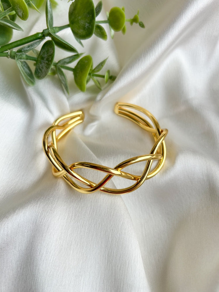 Twined Brass Cuff Bracelet