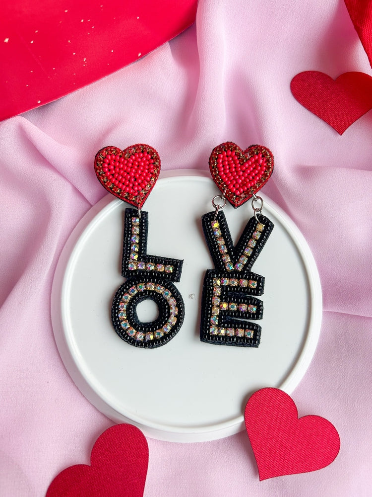 LOVE Handmade Beaded Earrings