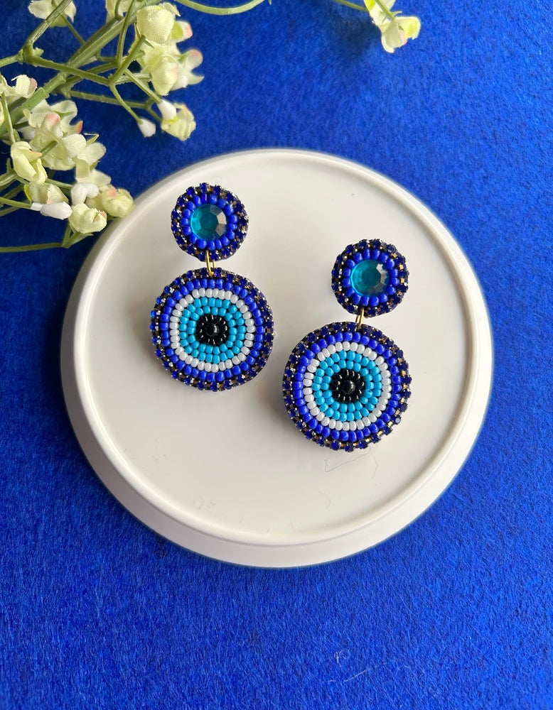 Mini Evil Eye Handmade Beaded Earrings